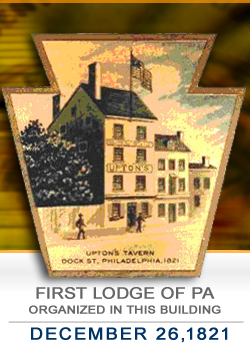 First IOOF Lodge in Pennsylvania, Decmeber 26, 1821.
