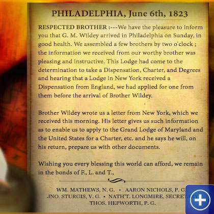 Charter for Pennsylvania Lodge